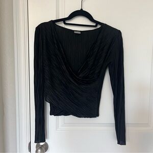 Zara Elegant Black Pleated Blouse​
